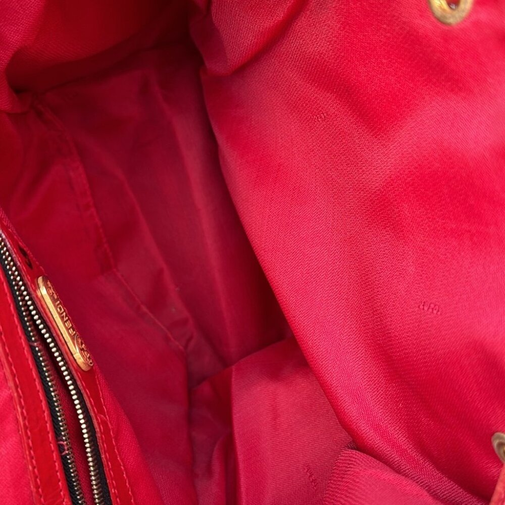Fendi Leopard Print Backpack with Red Trim - Picture 14 of 16